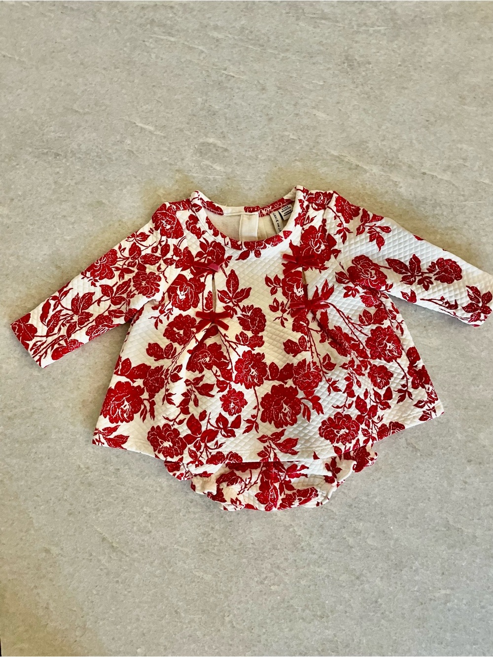 Janie and Jack White Dress with Red Floral Print 3-6 months - Never Worn w/o tag